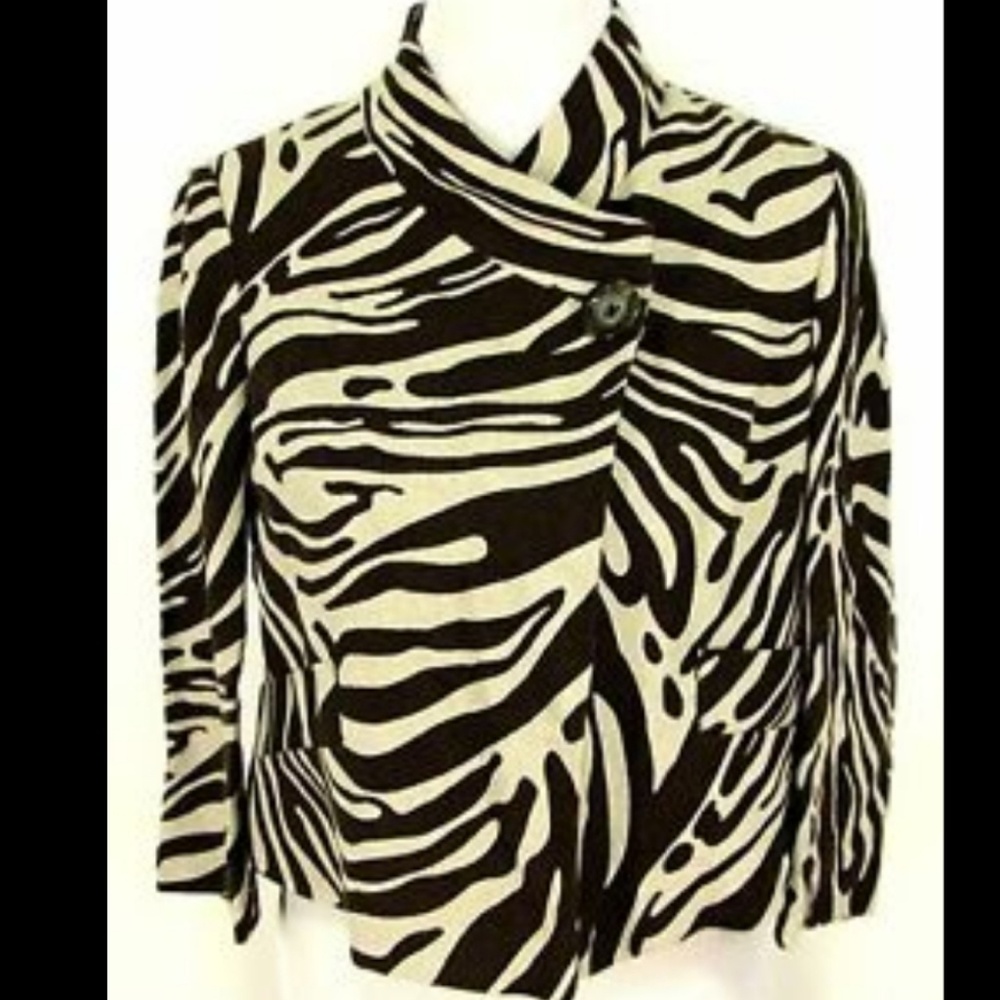 Michael Kors Zebra Print Linen Jacket - image 4